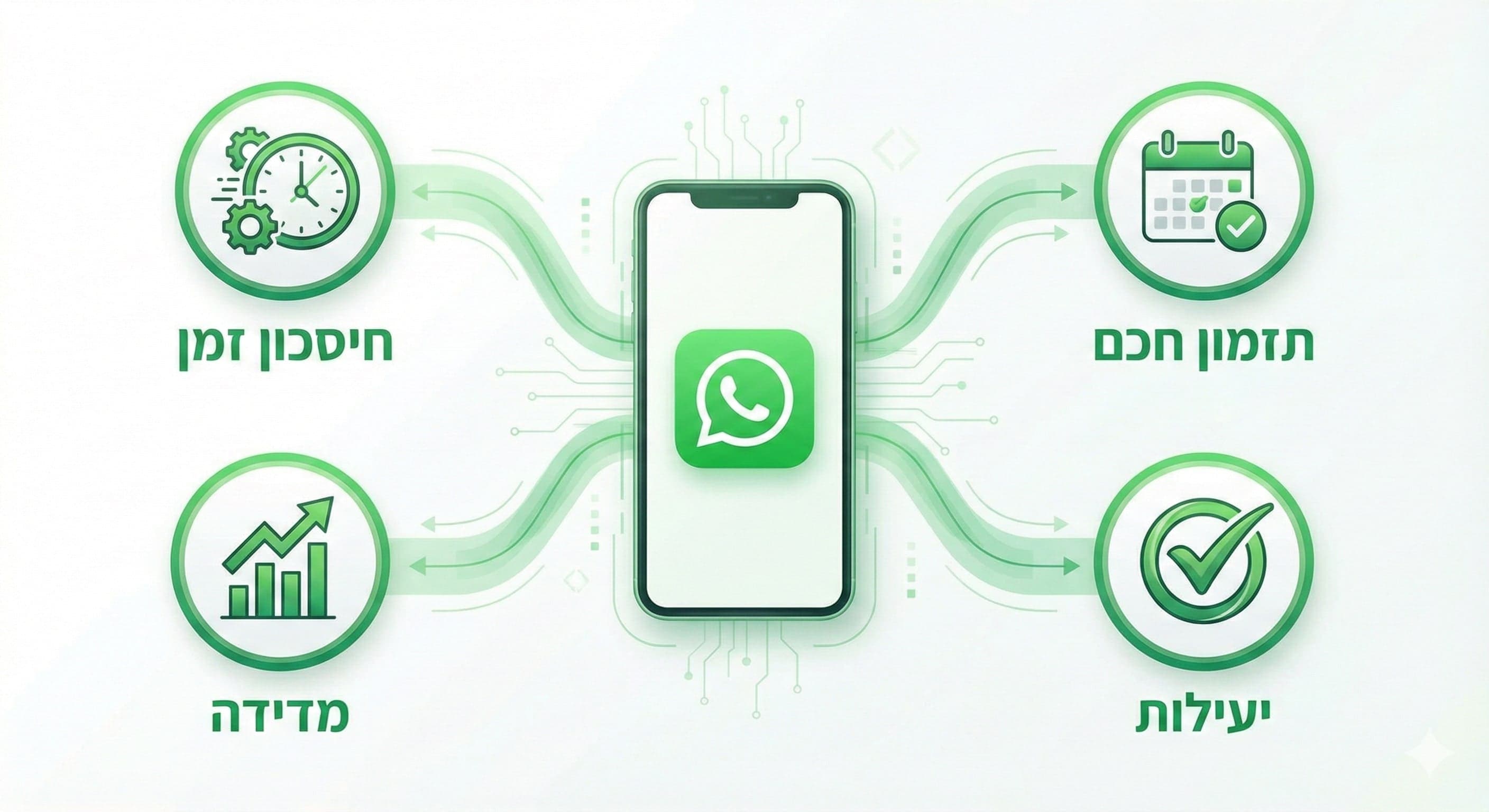 יתרונות תזמון הודעות וואטסאפ לעסקים - חיסכון זמן, יעילות, מדידה והתאמה אישית